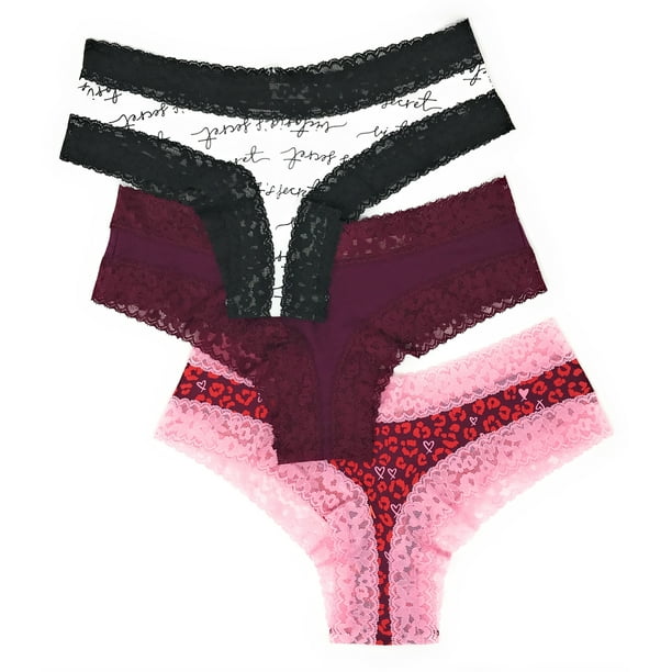 NWT Victoria's Secret PINK Collection Lace Trim Cheekster Panty Medium 